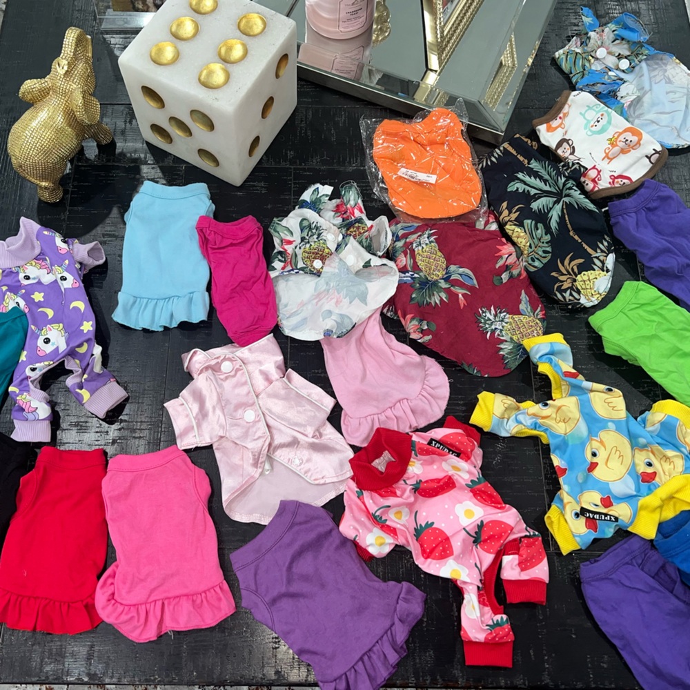 Colorful Dog Clothes Collection Lot